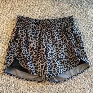 black gray cheetah leopard athletic shorts